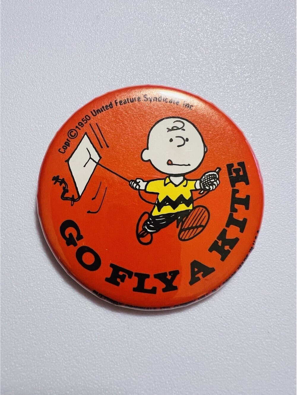 Funny Charlie Brown Of Peanuts Says Go Fly A Kite 2 1/4" Cello Humor